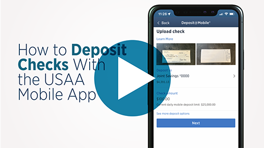 Deposits Easy ATM Cash Mobile Check Deposits USAA Bank Omnichannel ContactOp Front Back 