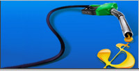 Gas nozzle with liquid gold coming out in the shape of a dollar sign