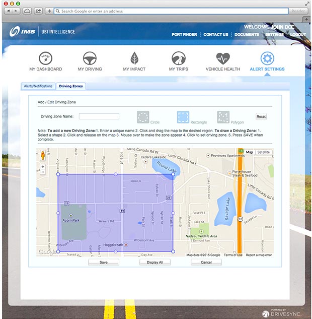 Easily see when your vehicle travels in or out of the boundaries you ...