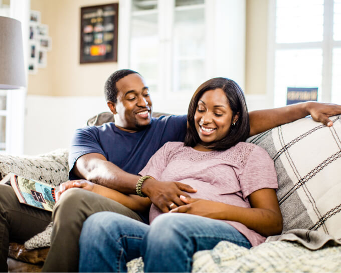 Happy pregnant couple