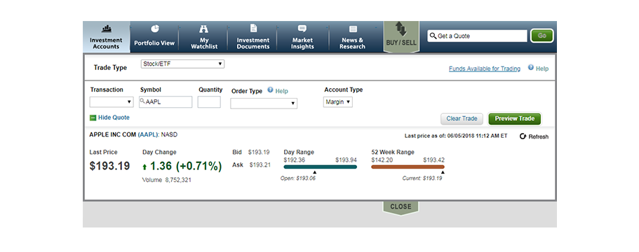 Trade options usaa