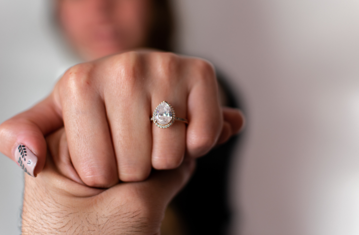 Woman and diamond ring